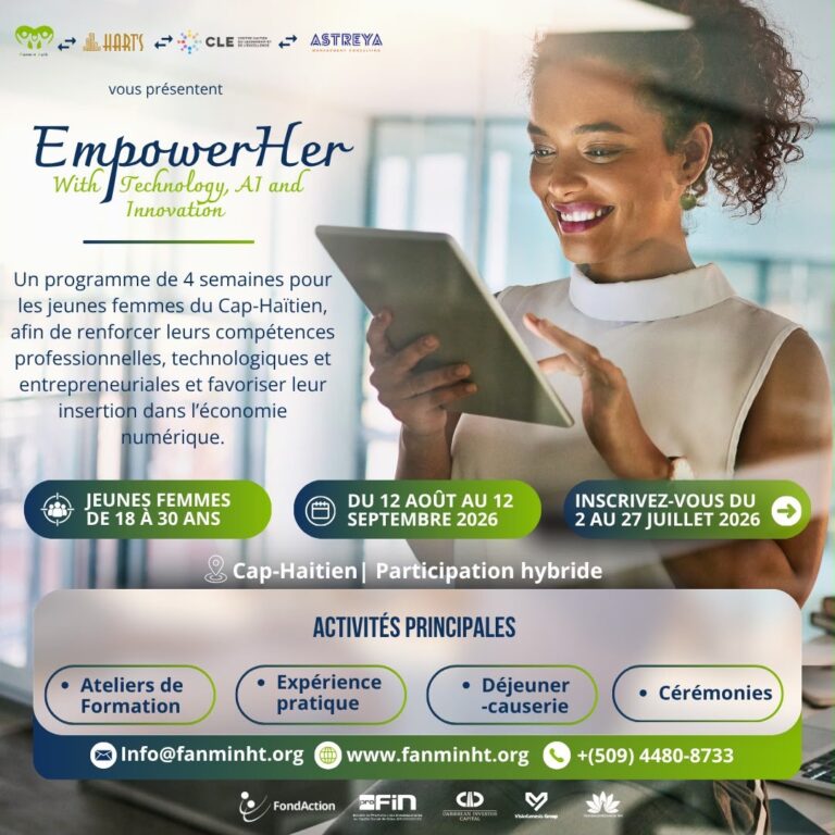 Haïti : « EmpowerHer » ouvre la voie des métiers de la technologie et de l’intelligence artificielle aux jeunes femmes